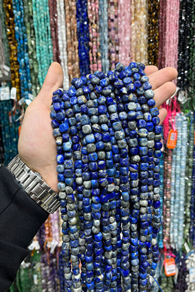 Uçar Doğaltaş Lapis Lazuli Taşı Tımbıl Kesim 8x12mm Doğal Taş Dizi
