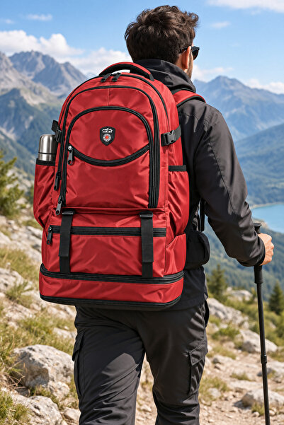DODOMAR Σακίδιο πλάτης Cakard Red 60 L με φυσούνα για ορειβασία και υπαίθριο ...