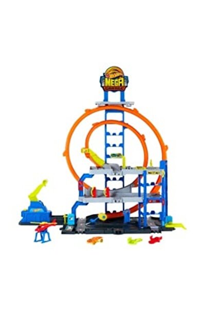 City Garaj Mega Hot Wheels City, set de joacă cu mașini, 4 niveluri, accesori...