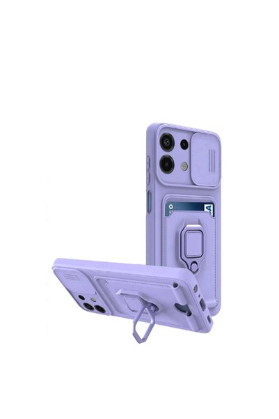 FMA حافظة هاتف Xiaomi Redmi Note 13 4G من السيليكون مع بطاقة زيما وحلقة - أرج...