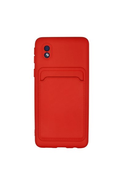 OtoTech Samsung Galaxy A01 Core Case Kelvin Silicone with Business Card - Red