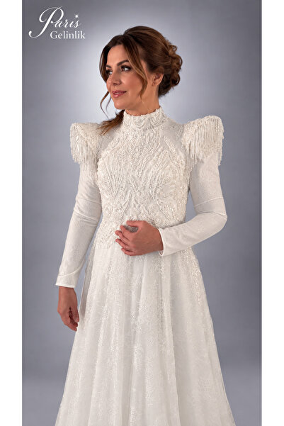 Paris Bridal Tesettür Gelinlik Sultan - Tesettürlü Prenses Gelinlik Püsküllü ...