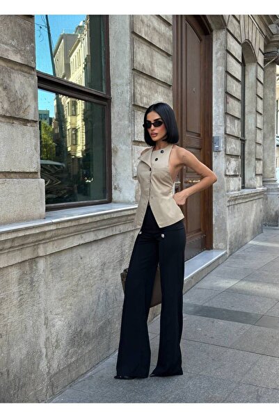 sajarsln Drop Buttoned Palazzo Trousers