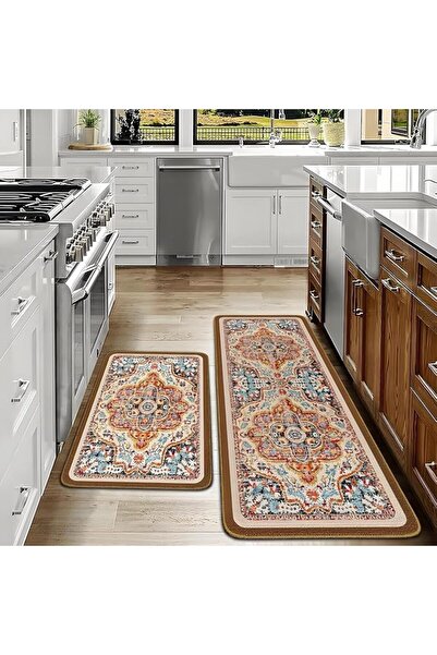 XLOTS Kitchen Mats 2Pcs, Washable Kitchen rug for Cushioned, Waterproof Kitch...