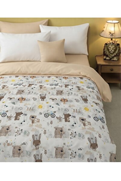 KAAN PREMIUM Single Bedding Set with Cute Bear Pattern (Pillowcase + Duvet Co...