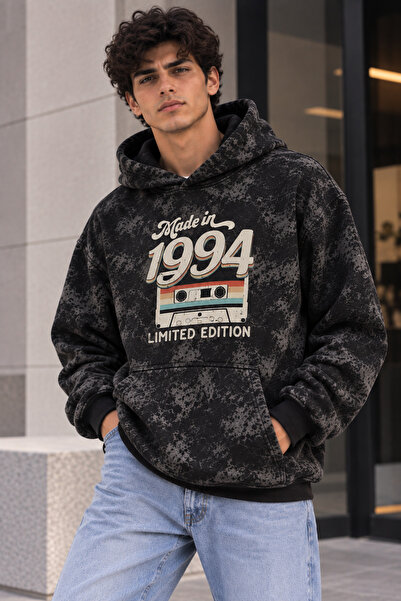 Rubonia Men's 1984 1994 Printed Washable Hooded Sweatshirt Oversize Comfortab...