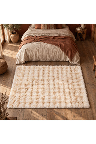 Rugs Modern Halı Bubble Post Halı Kabarcık Dokulu Yıkanabilir Peluş Yatak Oda...