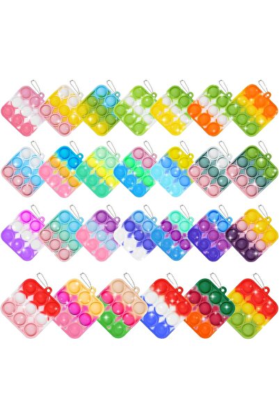 Arabest 30-Piece Mini Pop Fidget Toy Keychains,Stress Relief Sensory Toys for...