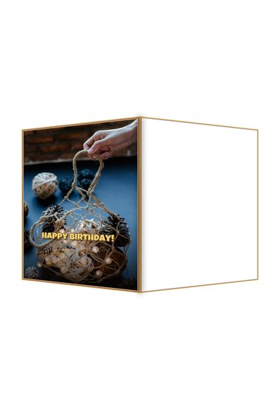OEM Felicitare Aniversare Coș din Iută Țesută, Design Rustic Elegant, 13.3x19...