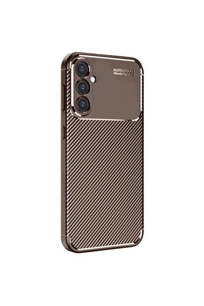 FMA Samsung Galaxy S24 Fe Case Auto Focus Carbon Cover - Brown