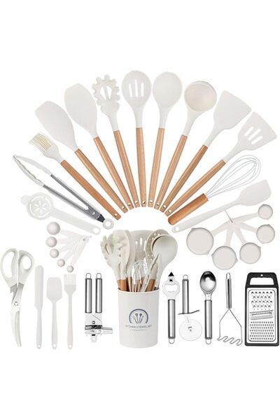 NIUBI Kitchen Utensils Set, Cooking Spoon Set, Cooking Set, Silicone Cooking ...