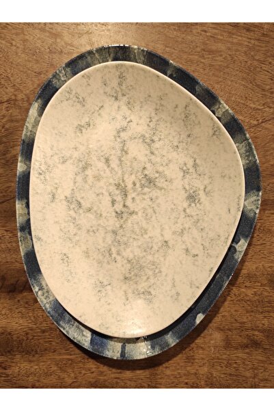 Kütahya Porselen 35 cm and 30 cm 2-Piece Modern Presentation Plates