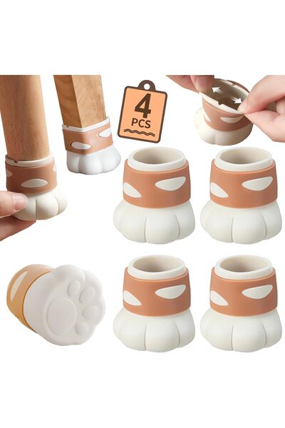 Arabest Silicone Cat Paw Chair Leg Protectors with Felt Pads,Floor Scratch Pr...