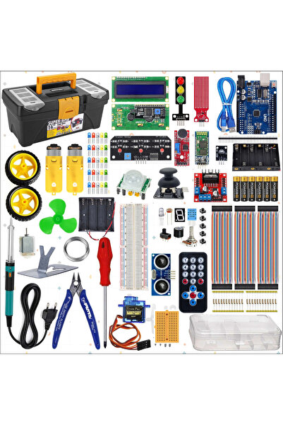eğiteklab ARDUİNO SÜPER BAŞLANGIÇ EĞİTİM SETİ ve LEHİMLEME SETİ TAKIM ÇANTASI