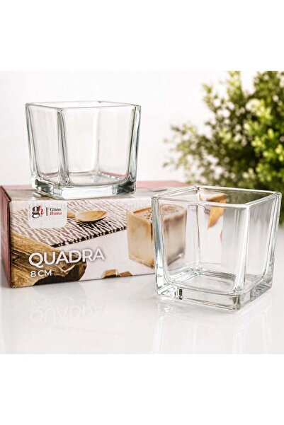 JML Pahar din Sticlă 6/set, Model Cub Pătrat 8x8cm, Bol Transparent