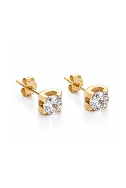 REDz Accessories Дамски обеци с циркониеви кристали, минималистичен геометрич...