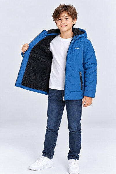 AHENGİM Boy's Hooded Quilted Coat with Soft Lining and Zipper Pockets Winter ...