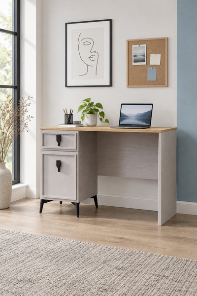 tino furniture Aqua Çalışma Masası – Kapaklı Çekmeceli Genç Çocuk Odası Masa