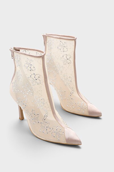 Capone Outfitters Dennie Lace and Stone Pointed Toe Evening Dress Boots