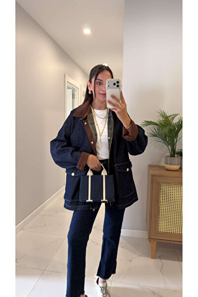 BİRCANÇİL Nolen Dark Blue Kadife Yaka Gold Düğmeli Ceket