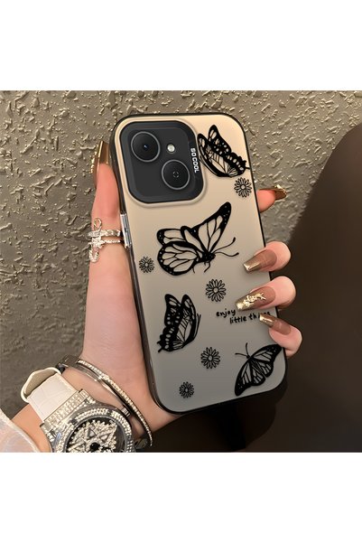 CHICASELUX حافظة Tecno Spark 40C بسيطة بإحساس ناعم، تصميم خطوط وفراشات وأزهار...