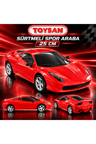 Toysan KIRMIZI Sürtmeli SPOR Araba 25 cm 1 ADET
