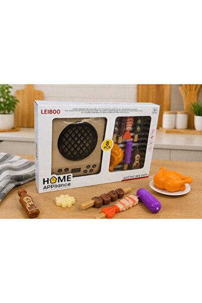 LEIBOO Educational Toy Electric BBQ Grill Type for Children, 8-Piece Set with...