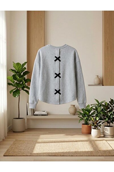 UNCİA OUTDOORS Γυναικείο φούτερ oversize με 3 φιόγκους στην πλάτη και λαιμόκο...