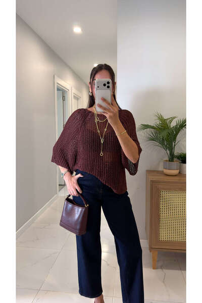 BİRCANÇİL Tides Copper Three Quarter Sleeve Knitwear