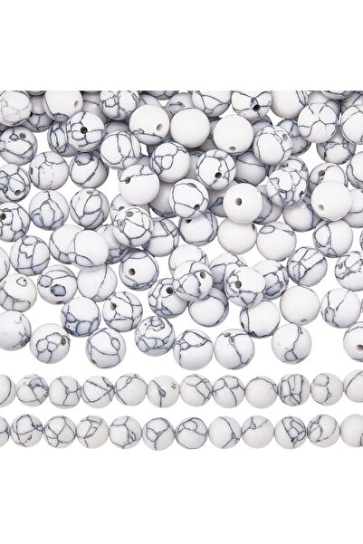OEM Beads 200 Pack Round 8mm White/Grey – 8mm
