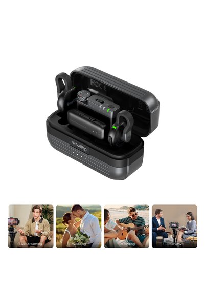 SmallRig 5715 S70 Siyah 2 Kişilik 48kHz/24bit Kablosuz Yaka Mikrofonu