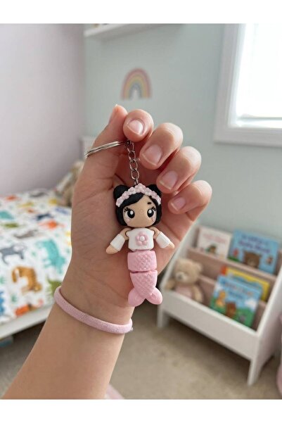 NepHim Eklemli Hareketli Deniz Kızı Anahtarlık - Çanta Süsü - Charm - 5 cm