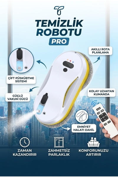 Mmctech Cam Silme Temizleme Robotu Uzaktan Kumandalı Su Püskürtmeli
