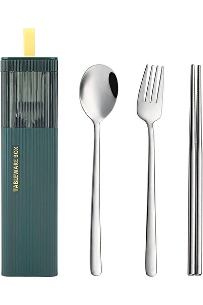 ALMEKAQUZ Travel Utensils with Case, Stainless Steel Reusable Silverware Set ...