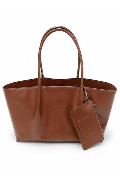 %100 Hakiki Deri Shopping Bag L Çanta – Süet İç Detaylı, El Yapımı, Kahverengi