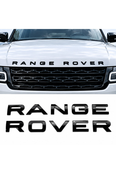DBR OTOMOTİV Range Rover Kaput Yazısı Parlak Siyah Komple Set