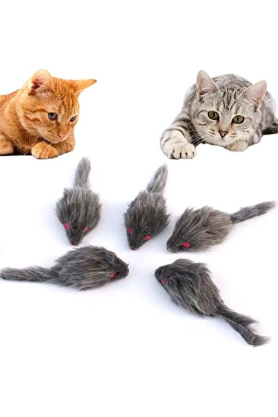 EXCEFORE 5-Piece Interactive Cat Toys - Realistic Faux Fur Mouse with Scratch...