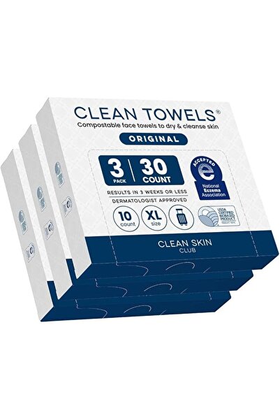 CLEAN SKIN CLUB مناشف تنظيف كبيرة الحجم، 100% قابلة للتحلل الحيوي ومعتمدة من ...