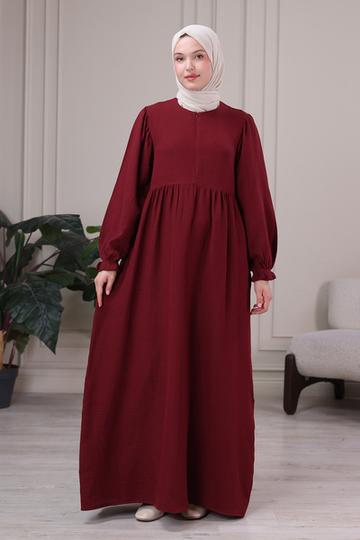 fistan Muslin Kumaş Tesettür Elbise %100 pamuk Anne Elbisesi Namaz Elbisesi R...