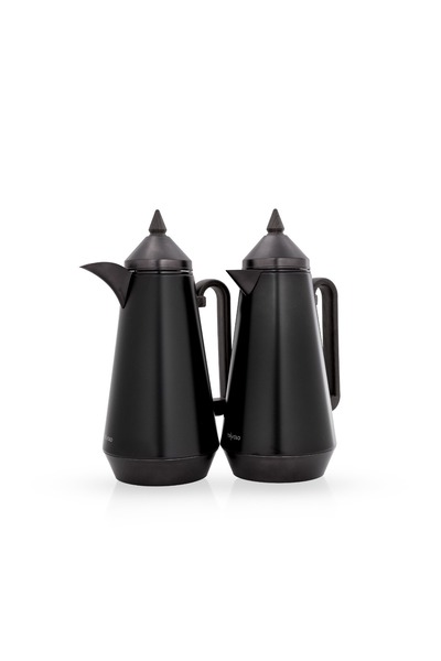 TAVOLO Tramas Lisa Set of Tavolo Black Matte and Dark Wood