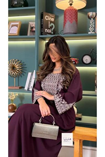 HANAYA LINE Zahraa Soft Fabric Jalabiya with Elegant Embroidery on the Chest ...