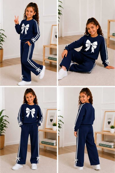 LYZALÜXEN Lüxen Baby Flower Printed Ribbon Track Suit Set Ages 3&16
