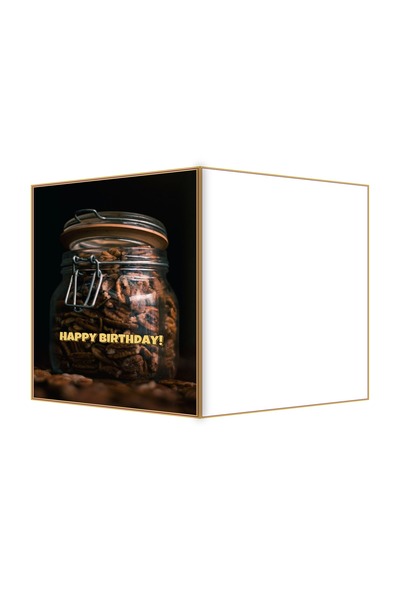 OEM Birthday card with fresh pecan halves theme, 13.3x19.4cm