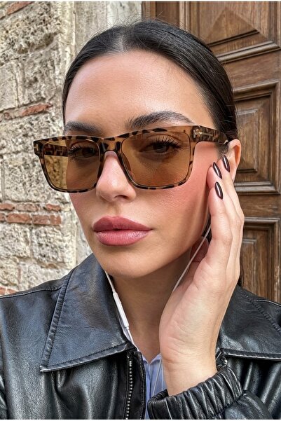MACERATİ نظارات شمسية Ocar Tortoise Luxury للجنسين باللون البني الفهد خفيفة ا...