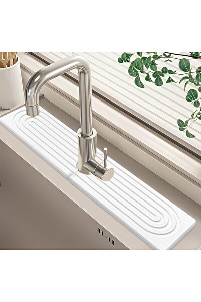 GENERAL Kitchen Sink Faucet Mat, 24 Inch Diatomite Stone Sink Tray, Super Abs...