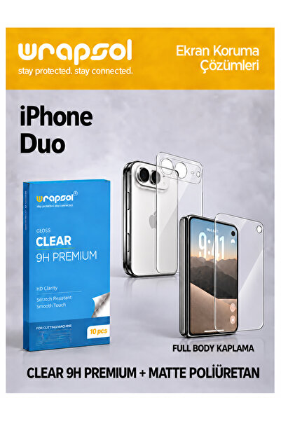 Wrapsol iPhone Duo Full Body Clear 9H Premium Ekran Koruyucu (0.42 mm)