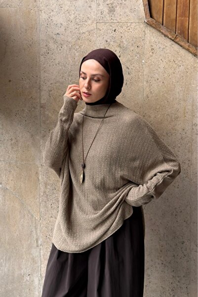fayaboutique.com Vizon Buma Örme Yarasa Kol Triko Bluz
