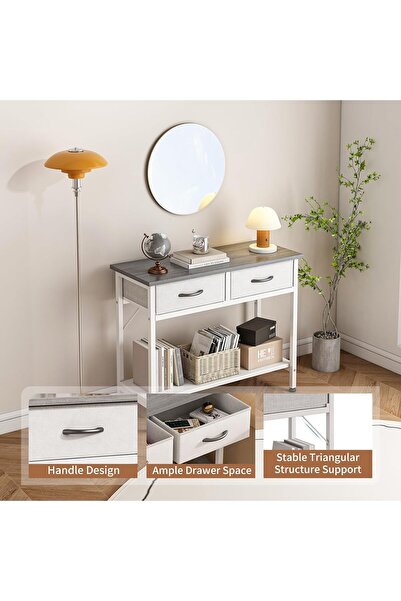 AZZHAAR Black Console Table Coffee Kitchen Storage Cabinet