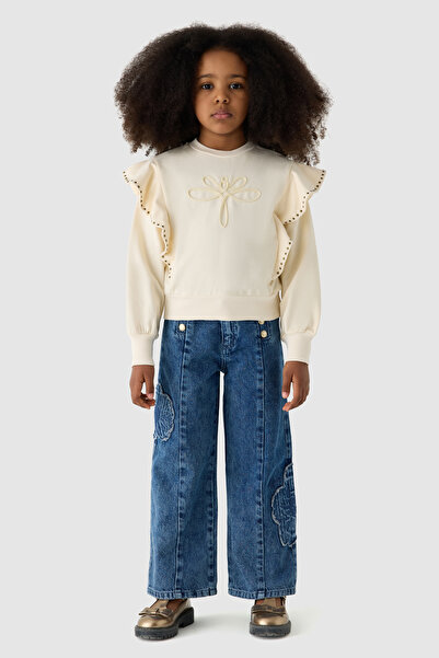 Tyess Girl Ecru Sweatshirt