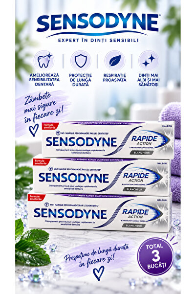 Sensodyne Συσκευασία 3 τεμαχίων οδοντόκρεμας ταχείας λεύκανσης 75 ml